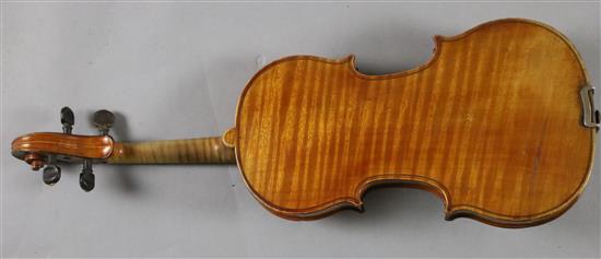 A French violin, labelled Louis Joseph Germain Luthier, A Paris Annee 1867, length of back 35.7cm